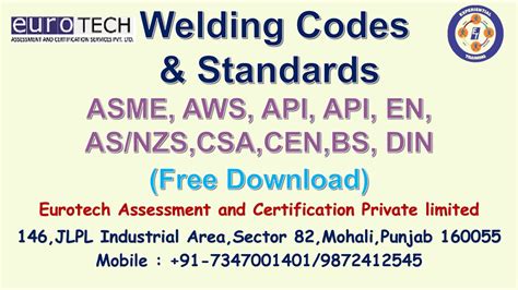 Welding Codes and Standards I ASME AWS API ISO Welding Codes I Eurotech Training I Free Webinars ...