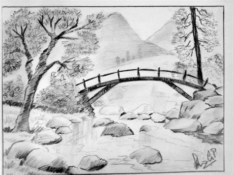 Pencil Sketch Landscape at PaintingValley.com | Explore collection of Pencil Sketch Landscape