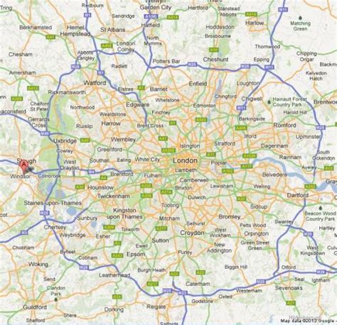 Windsor on Map of London - World Easy Guides