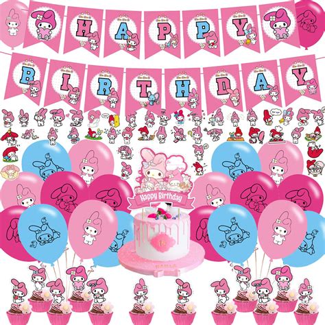 Buy My Melody Party Decorations,Birthday Party Supplies For Melody Party Supplies Includes ...