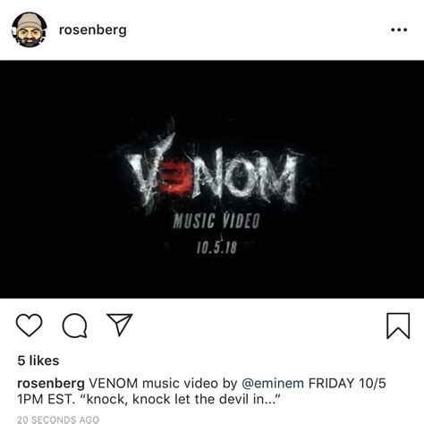 VENOM Music Video Friday 10/5 1PM EST : r/Eminem