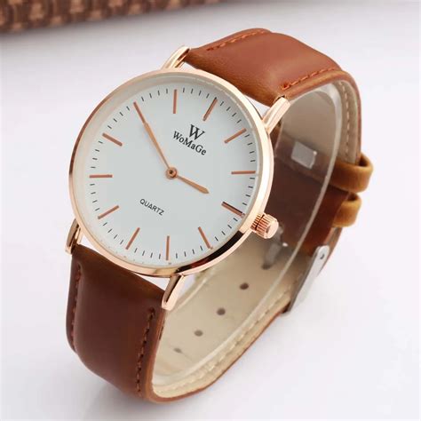 Aliexpress.com : Buy Womage Fashion Casual Watch Simple Style Gold Case ...