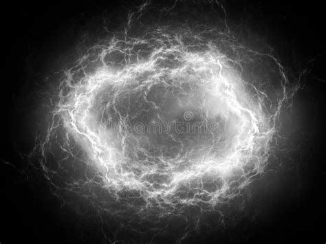 Glowing Spherical High Energy Plasma Lightning in Space Black an Stock ...