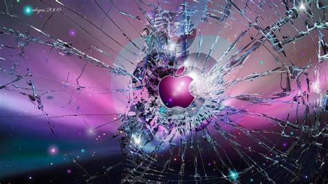 Shattered glass with Apple logo HD wallpaper | Wallpaper Flare
