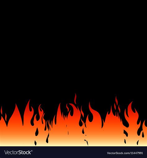 Fire flames on a black background Royalty Free Vector Image