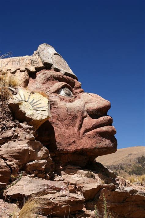 Stone Inca face stock image. Image of puno, carve, stone - 24549295