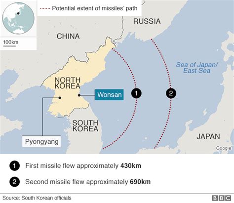 North Korea 'fires two ballistic missiles' in second missile launch in ...