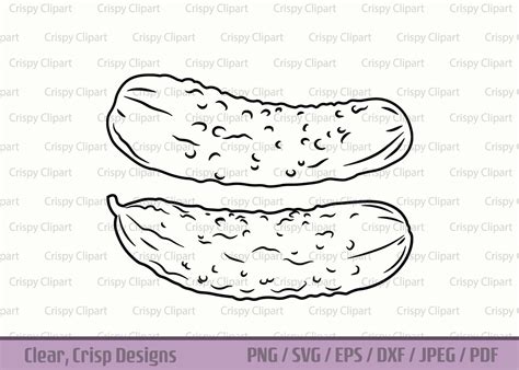 Dill Pickle Outline SVG Pickles Clipart Salty Food Pickle - Etsy Canada