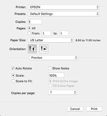 Selecting Basic Print Settings - Mac