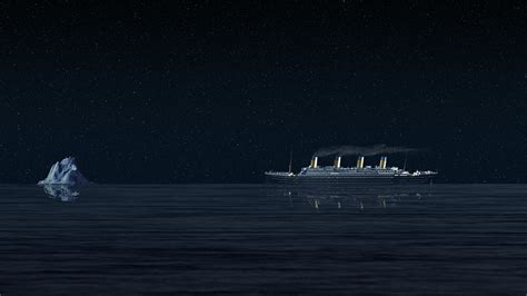 Wallpaper : sea, vehicle, iceberg, history, moonlight, horizon, starry night, Titanic, ghost ...