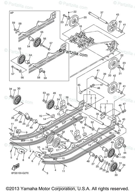 Yamaha Snowmobile 2008 OEM Parts Diagram for Track Suspension 1 ...