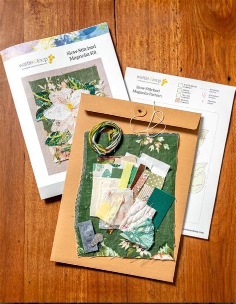 Wattle & Loop Magnolia Slow Stitching Kit — HANDCRAFTED IN AUSTRALIA ...