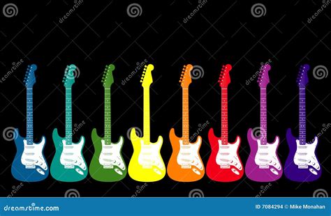 Rainbow Colored Guitars Stock Images - Image: 7084294