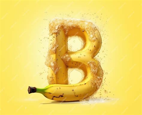 Premium AI Image | Isolated fruit alphabet for the kids B for banana