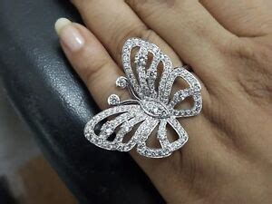 Fashion Jewelry 18k White Gold Over Diamond Butterfly Mariah Carey Ring ...