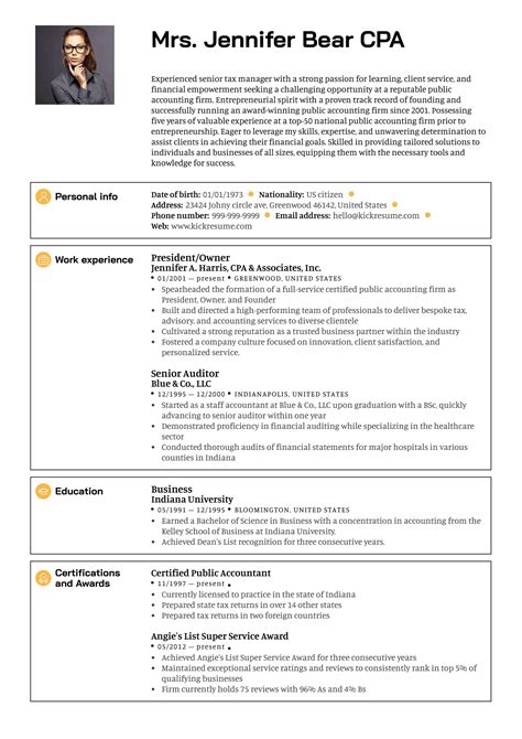 Senior Manager Resume Sample | Kickresume