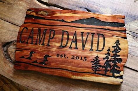 Custom Camping Cabin Sign | Custom Wood Signs | Fat Bison Workshop