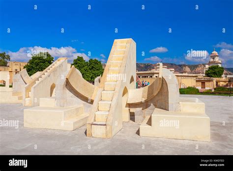 Astronomical instruments at Jantar Mantar observatory, Jaipur, India Stock Photo - Alamy