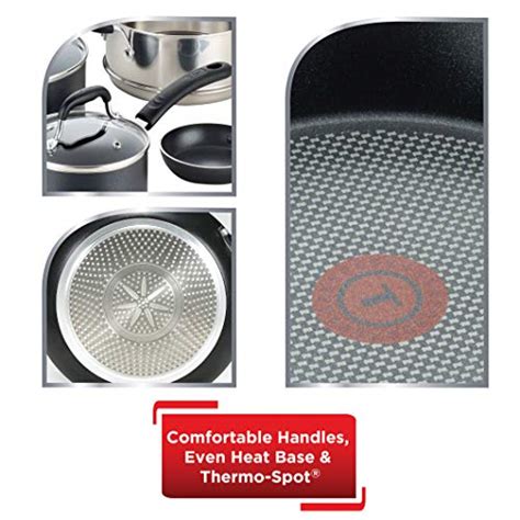 T-fal Experience Nonstick Cookware Set 12 Piece Induction Pots and Pans ...