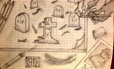 Easy Graveyard Drawing : Graveyard Drawing Draw Step Easy ...