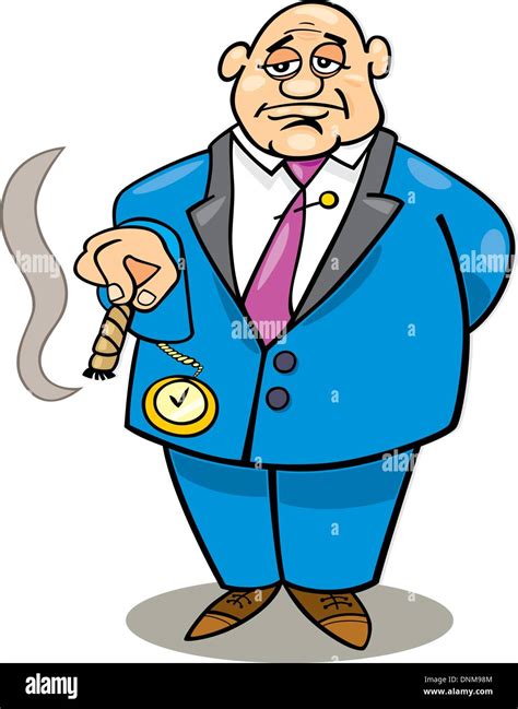 Cartoon illustration of rich man smoking cigar Stock Vector Image & Art - Alamy