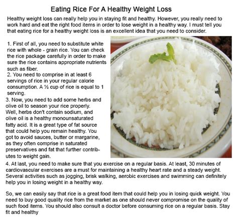 Eating Rice for a healthy weight loss | Th3top