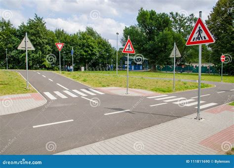 Traffic Playground for Children, Traffic Signs. Stock Photo - Image of ...