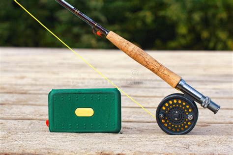 Fly fishing rod setup stock image. Image of hobby, sport - 140809551