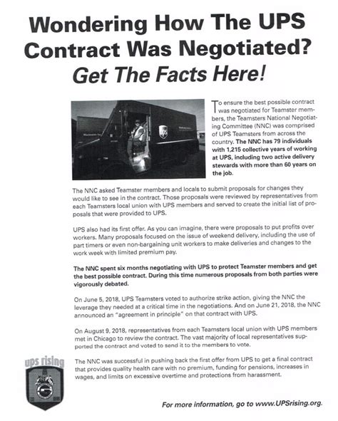 Facts about UPS Contract Negotiations – Teamsters Local 171