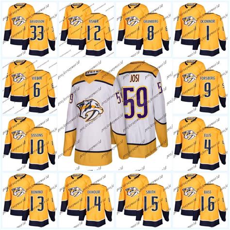 2020 Nashville Predators 2017 2018 Season Jerseys 59 Roman Josi 33 ...