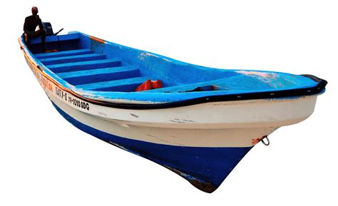 White Blue Wooden Boat transparent PNG - StickPNG