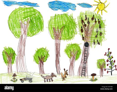 Forest wildlife child drawing hi-res stock photography and images - Alamy