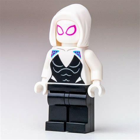 New LEGO Ghost Spider / Spider-Gwen, White Hood Basic Smooth Minifigur ...