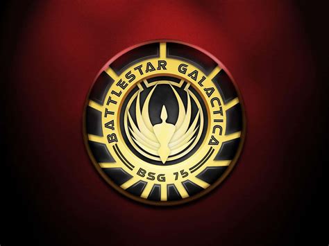 Download Battlestar Galactica Logo Dark Red Wallpaper | Wallpapers.com