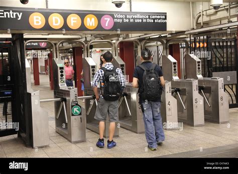 New York City Subway Station Automated turnstile entrance Stock Photo - Alamy