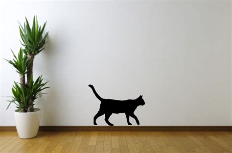 Cat Wall Vinyl Decal Floorboard Cat Wall Vinyl Decal Cat on Couch or Cat Behind Couch Wall Vinyl ...