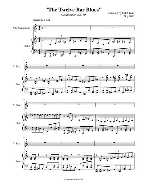 The Twelve Bar Blues Sheet music for Piano, Alto Saxophone | Download free in PDF or MIDI ...