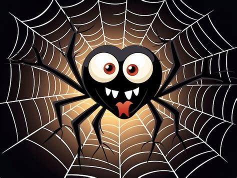 Premium AI Image | Clipart of Smiling Spider on Web