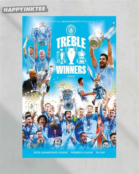 Manchester City Champions League Treble Winners Poster - Bring Your ...