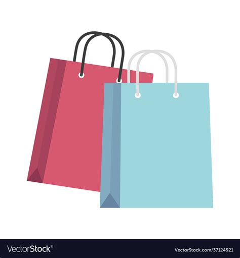 Shopping bags in flat design Royalty Free Vector Image