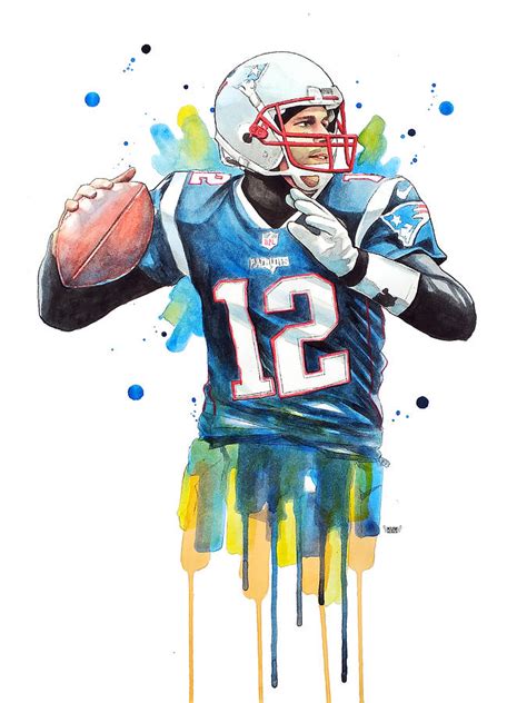 Tom Brady, Patriots, NFL Painting by Wachira Kacharat