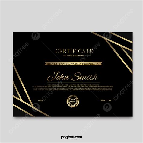 Black Gold Certificate Template Template Download on Pngtree