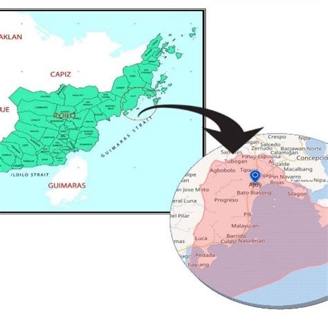 Map of Northern Iloilo, Philippines, showing Municipality of Ajuy ...