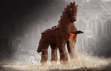 HD wallpaper: cars trojan horse fun art 1280x1024 Animals Horses HD Art ...