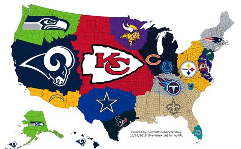 Nfl Viewing Map Week 16