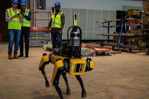 Spot robot is ready for on-site inspection at a large construction site