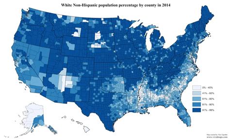 White Non-Hispanic population in America (2010 - 2030) - Vivid Maps