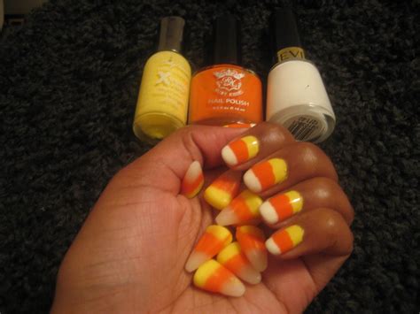 Life in Lesotho!: Halloween mani: Candy corn Nails!!