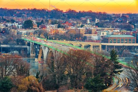 View on key bridge in washington dc stock photo containing washington and dc | Architecture ...