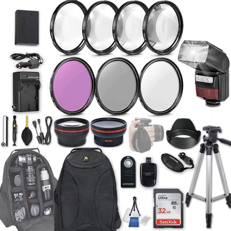 58mm 28 Pc Accessory Kit for Canon EOS Rebel SL2, 200D DSLR with 0.43x ...